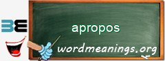 WordMeaning blackboard for apropos